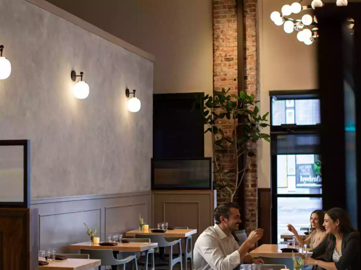 Guests dining in the BiJou dining room